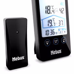 Mebus 11908 station météo numérique Noir Batterie - Vue supplémentaire 4