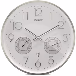 Horloge Murale - MEBUS - Modèle 12989 - Radio-pilotée - Silencieuse - Thermo-hygromètre