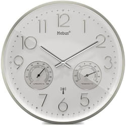 Horloge Murale - MEBUS - Modèle 12989 - Radio-pilotée - Silencieuse - Thermo-hygromètre