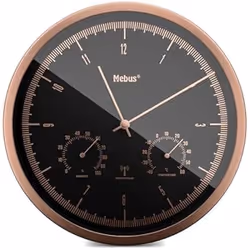 Horloge Murale - MEBUS - TinyTime 1978 - Radio-pilotée - Silencieuse - Thermomètre et Hygromètre