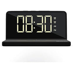 Réveil électronique - MEBUS - 25622 - Multicolore - Chargeur sans fil - Horloge numérique