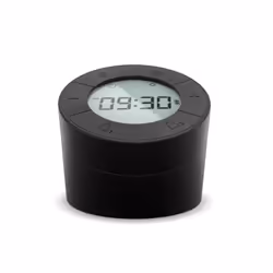 Mebus 25648, Réveil numérique, Cylindre, Noir, 12/24h, Batterie/USB, 80 mm