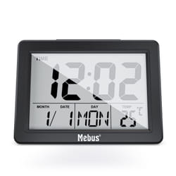 Mebus 25739 réveille-matin Réveil à quartz Noir