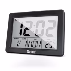 Mebus 25739 réveille-matin Réveil à quartz Noir