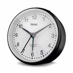 Mebus 25806 réveille-matin Réveil à quartz Noir, Blanc