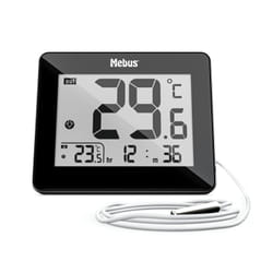 Mebus 48432 thermomètre environnement Thermomètre électrique Intérieur & extérieur Noir