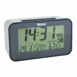 Mebus 51460, Réveil numérique, Anthracite, F, °C, LCD, 2 lignes, 120 mm