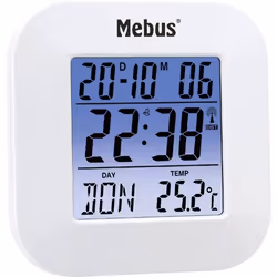 Mebus 51511 radiopiloté(e) Réveil blanc