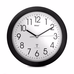 Mebus 52450, Mur, Digital clock, Rond, Noir, Plastique, Modem