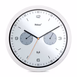 Mebus 52826, Mur, Rond, Noir, Gris, Blanc, Plastique, Batterie, AA