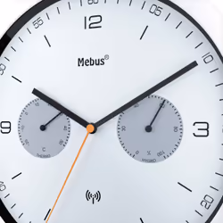 Mebus 52826 wall/table clock Mur Rond Noir, Gris, Blanc