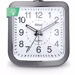 Réveil analogique : avec aiguilles de heures, minutes et secondes, ainsi qu'une aiguille pour régler l'heure de l'alarme. Mou ...