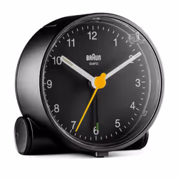 Braun BC01B, Réveil à quartz, Rond, Noir, 12h, Analogique, Batterie
