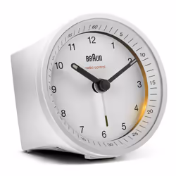 Braun BC07W-DCF, Réveil à quartz, Rond, Blanc, 2 année(s), Analogique, Batterie