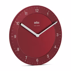 Braun BC06R-DCF, Horloge murale à quartz, Cercle, Rouge, Classique, AA, 200 mm