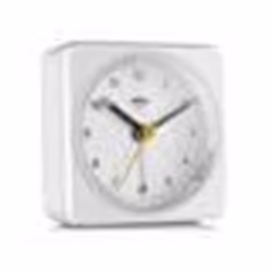 Braun BC03W, Réveil à quartz, Rectangle, Blanc, Sonnette, Analogique, Batterie