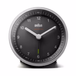 Braun BC07SB-DCF Réveil à quartz Noir, Argent