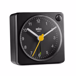 Braun BC02XB, Réveil à quartz, Rectangle, Noir, Analogique, Batterie, AA