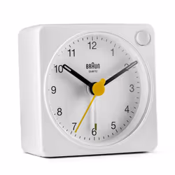 Braun BC02XW, Réveil à quartz, Rectangle, Blanc, Analogique, Batterie, AA