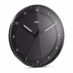 Braun BC17B, Horloge murale à quartz, Rond, Noir, Adultes, Classique, AA