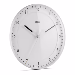 Braun BC17W, Horloge murale à quartz, Rond, Blanc, Classique, AA, 300 mm