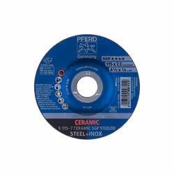 PFERD E 115-7 CERAMIC SGP STEELOX, Métal, 13300 tr/min, 11,5 cm, 7,2 mm, 10 pièce(s)