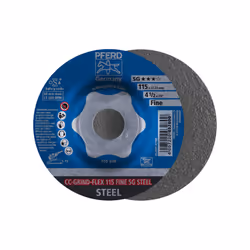 PFERD CC-GRIND-FLEX 115 SG STEEL FINE, Acier, PFERD, 2,22 cm, 11,5 cm, 13300 tr/min, 10 pièce(s)