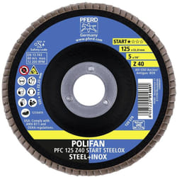 Pferd - 69300934 pfc 125 z 40 start steelox Disque segmenté Diamètre 125 mm ø de perçage 22.23 mm acier, acier inoxydable