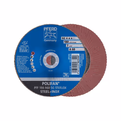 PFERD PFF 180 A 60 SG STEELOX, Métal, 8500 tr/min, 18 cm, 10 pièce(s)