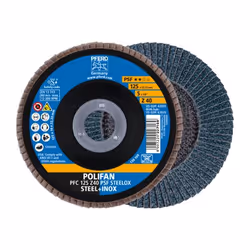 PFERD Polifan, Disque abrasif, Acier inoxydable, Acier, Toutes marques, 2,22 cm, 12,5 cm, Gris