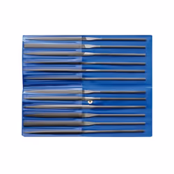 Jeu de limes à aiguille de précision CORRADI®, 12 éléments, dans un étui en plastique Longueur : 160 mm, Taille 2 Les limes d ...