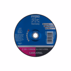 PFERD E 230-7 ZIRKON SG CAST+STEEL, Métal, 6600 tr/min, 23 cm, 7,2 mm, 10 pièce(s)