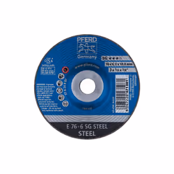 PFERD E 76-6 SG STEEL/10,0, Métal, 20200 tr/min, 7,6 cm, 6,3 mm, 10 pièce(s)