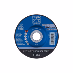 PFERD E 125-7 ZIRKON SGP STEEL, Métal, 12200 tr/min, 12,5 cm, 7,2 mm, 10 pièce(s)