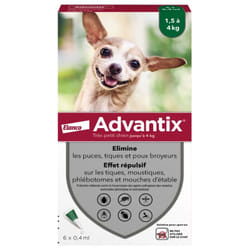 Advantix Très Petit Chien Jusqu'à 4 kg 6 Pipettes