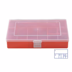 hünersdorff 608100, Boîte de rangement, Rouge, Rectangulaire, Polypropylène (PP), Monochromatique, Blanc