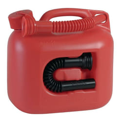 Bidon pour carburant Premium contenu 5 l rouge 2 tubes verseurs L265xl147xH247 mm