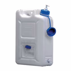 En polypropylène HD · Avec robinet de vidange, ouverture de remplissage Ø intérieur 45 mm · Avec un deuxième couvercle pour l ...