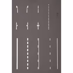NOCH Street Marking Templates, N (1:160), Gris