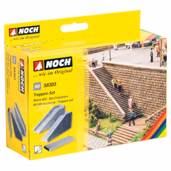 NOCH Stairs Set, HO (1:87), Gris