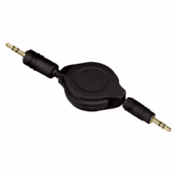 Hama Roll-Up Stereo Cable, 3,5mm, Mâle, Mâle, 1,1 m, Noir