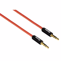 Hama 1m 3.5mm/3.5mm, 3,5mm, Mâle, 3,5mm, Mâle, 1 m, Rouge