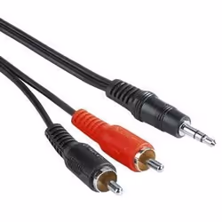 Hama RCA-3.5mm M/M 2m, 2 x RCA, Mâle, 3,5mm, Mâle, 2 m, Noir, Rouge