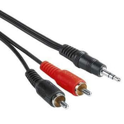 Hama RCA-3.5mm M/M 2m câble audio 2 x RCA 3,5mm Noir, Rouge