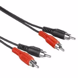 Hama 5m RCA M/M, 2 x RCA, Mâle, 2 x RCA, Mâle, 5 m, Noir, Rouge, Argent