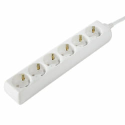 Hama 00030529 multiprise 1,4 m 6 sortie(s) CA Blanc
