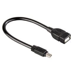 Hama 00039626 câble USB 0,15 m USB 2.0 Mini-USB B USB A Noir