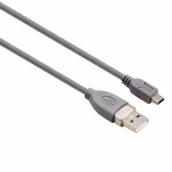 Hama USB 2.0 Extension Cable, A-plug - mini B-plug, 0.25 m, 0,25 m, Mini-USB B, 480 Mbit/s, Gris