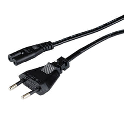 Hama Mains Lead, European standard, 0.75 m, black Noir 0,75 m