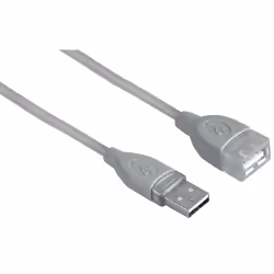 Hama Extension Cable, USB A Plug - USB A Socket, 0,5 m, 0,5 m, USB A, USB A, Gris